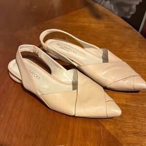 Bells & Becks Beige Slingback leather Flats